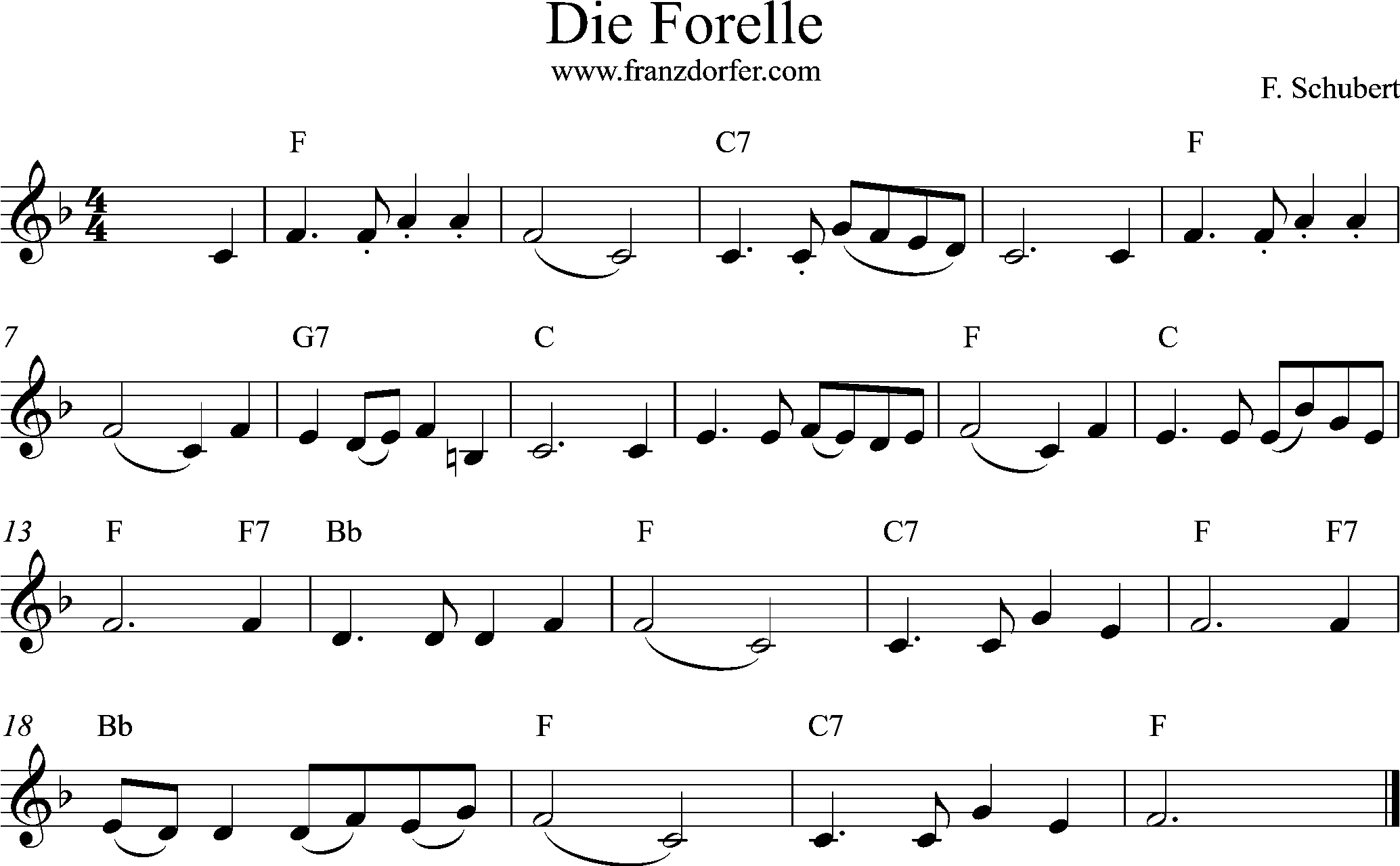 Clarinet sheetmusic - F-Dur, Trompete